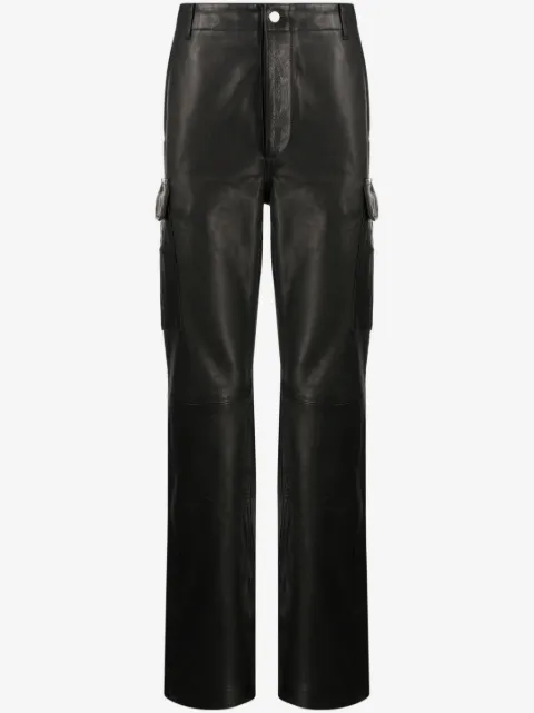 AMIRI logo-plaque polished-finish trousers