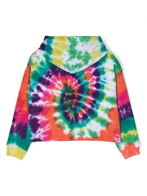 tie-dye-print long sleeves hoodie 