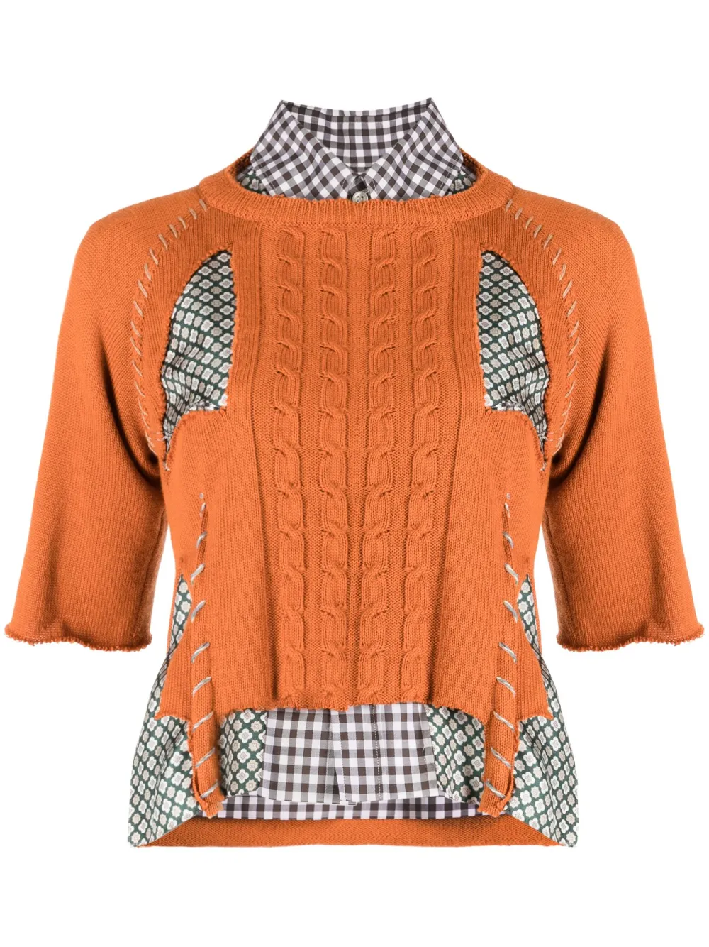 Maison Margiela Overlay Knit Top In Orange