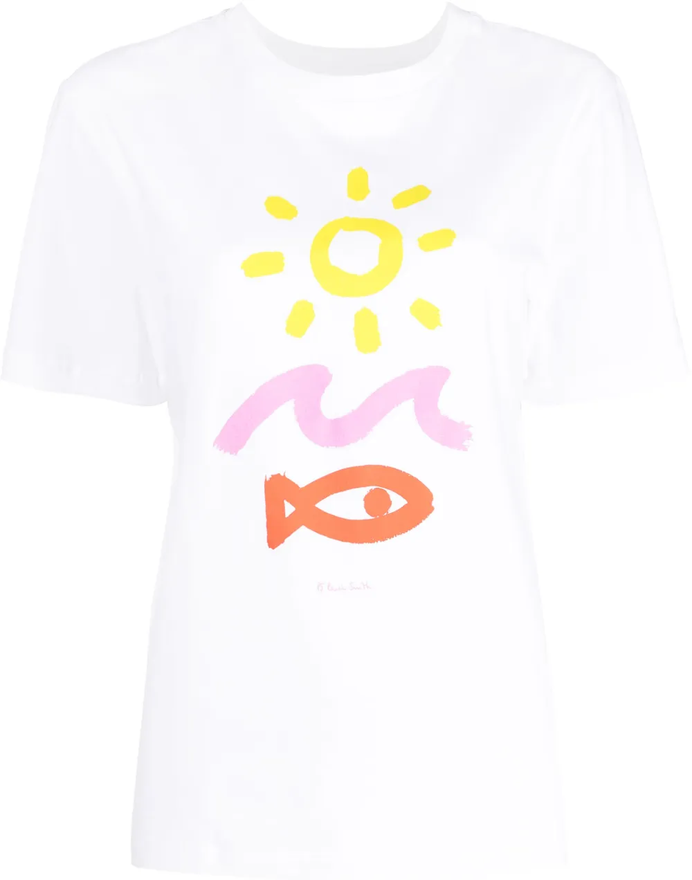 PS Paul Smith painterly-print short-sleeve cotton T-shirt - White