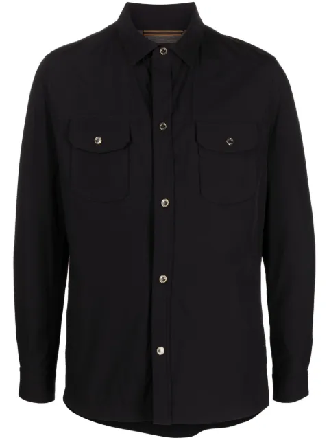Moorer press-stud fastening shirt jacket