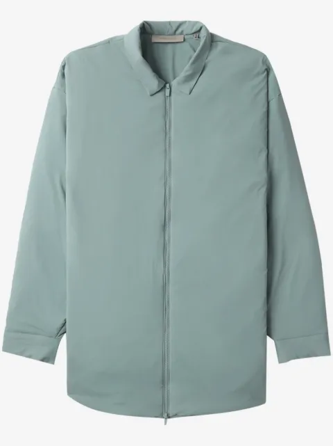 FEAR OF GOD ESSENTIALS куртка-рубашка на молнии с тисненым логотипом