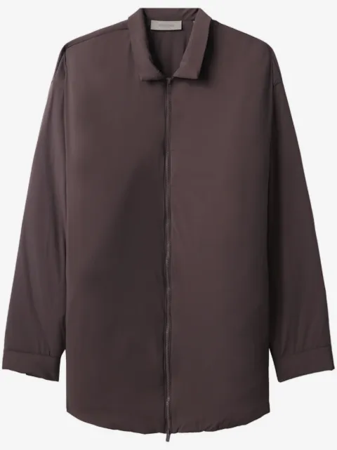 FEAR OF GOD ESSENTIALS logo-embossed zip-up shirt jacket