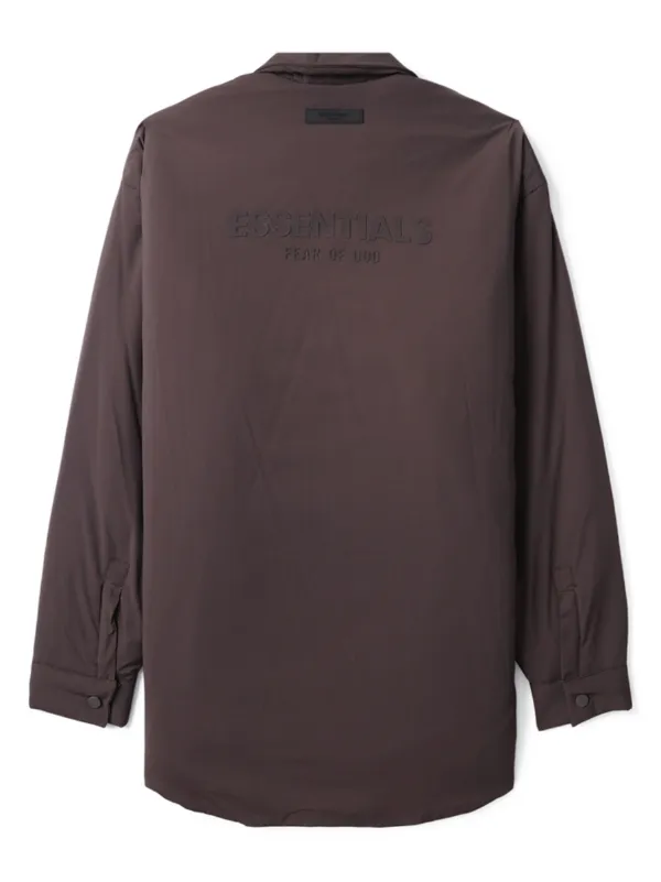 FEAR OF GOD ESSENTIALS logo-embossed zip-up Shirt Jacket | Purple |  FARFETCH UK
