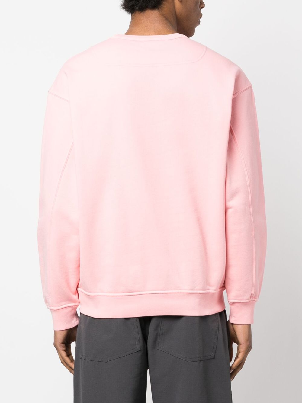 Shop Stone Island Embroidered-logo Cotton Sweatshirt In Rosa