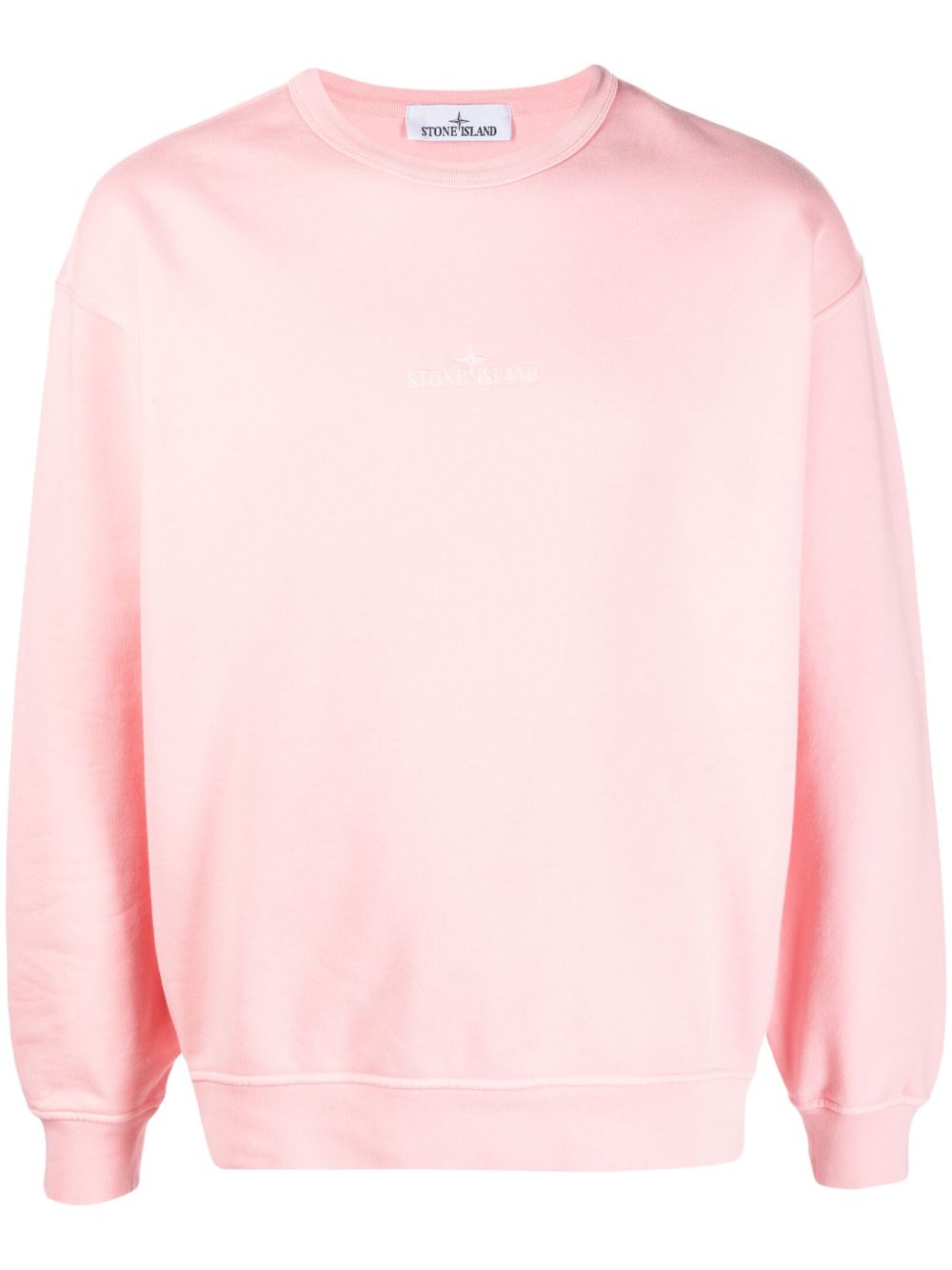 Stone Island Embroidered-logo Cotton Sweatshirt In Rosa