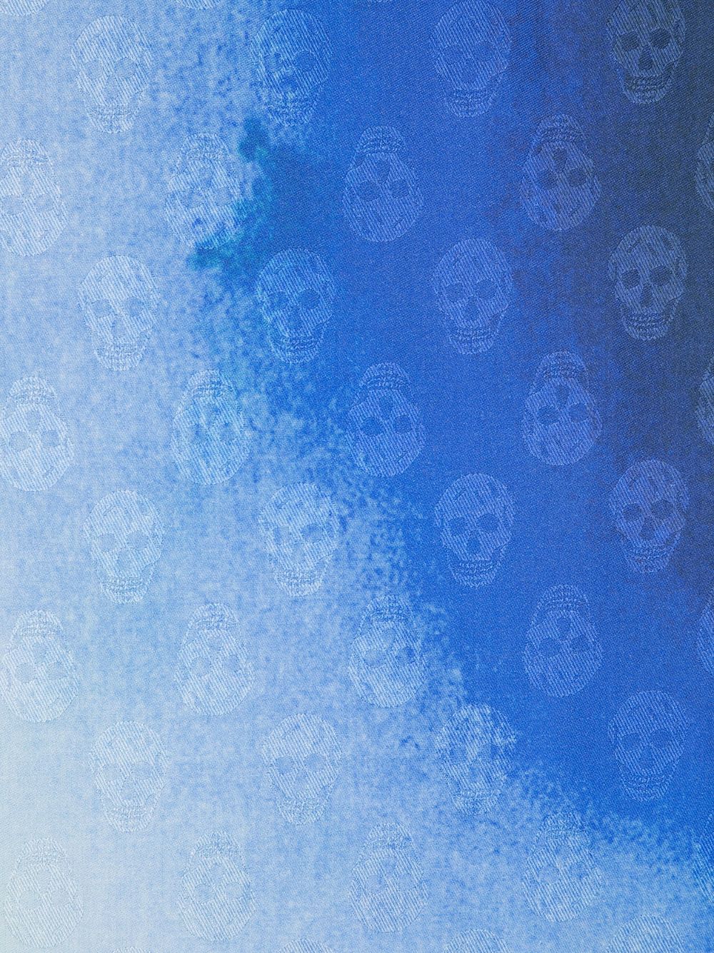 Shop Alexander Mcqueen Gradient Skull-print Scarf In Blau