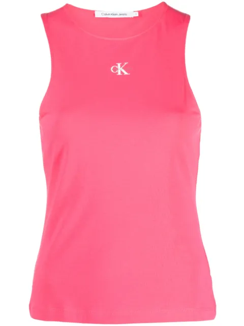 Calvin Klein logo-print stretch-cotton tank top