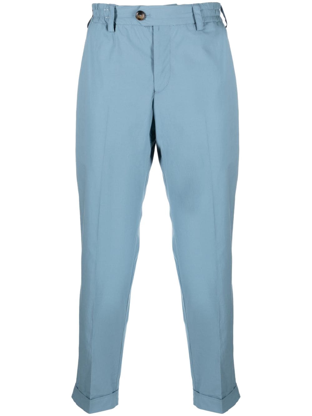 Pt Torino Cotton-lyocell Chino Trousers In Blue