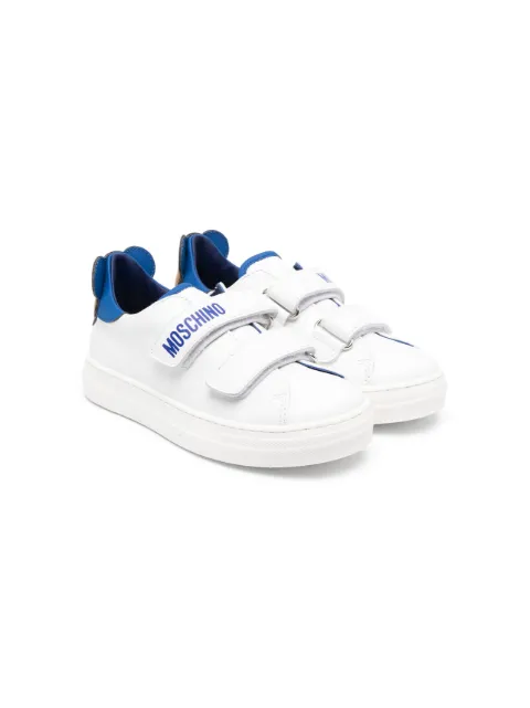 Moschino Kids logo-print touch-strap sneakers