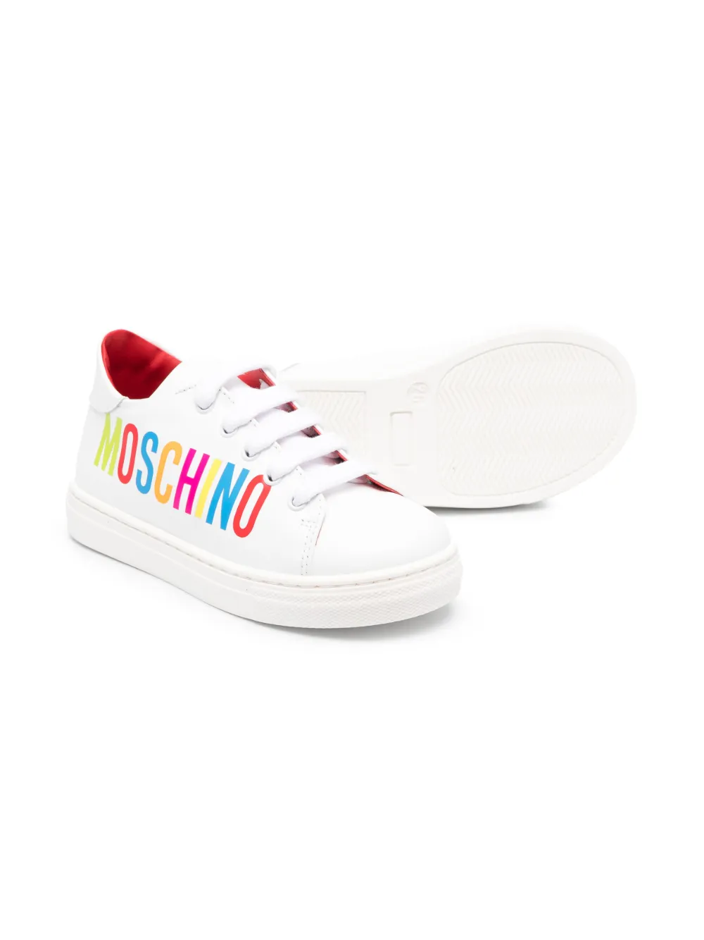 Moschino Kids Leren sneakers - Wit
