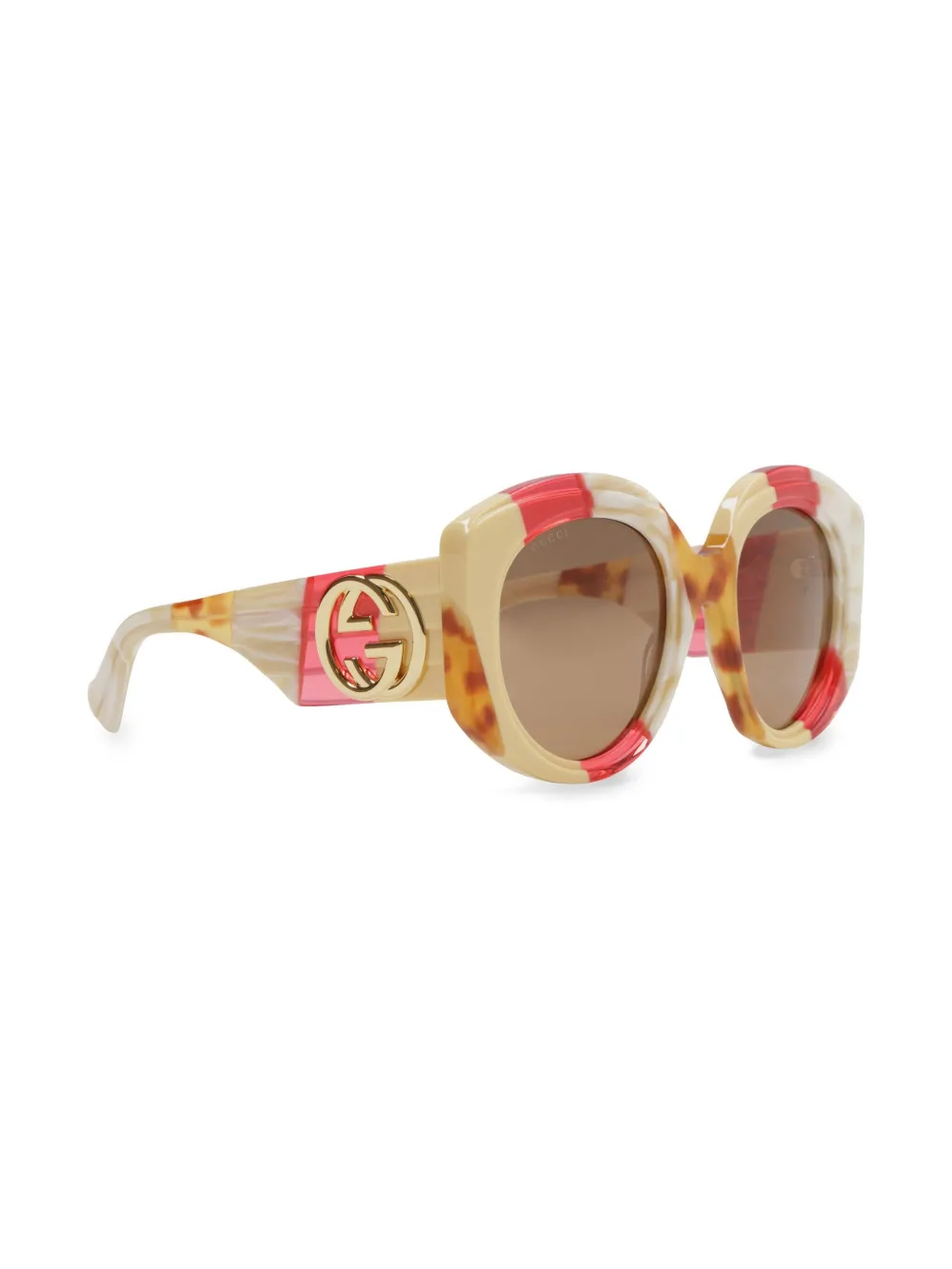 Gucci Eyewear Zonnebril met oversized montuur - Beige
