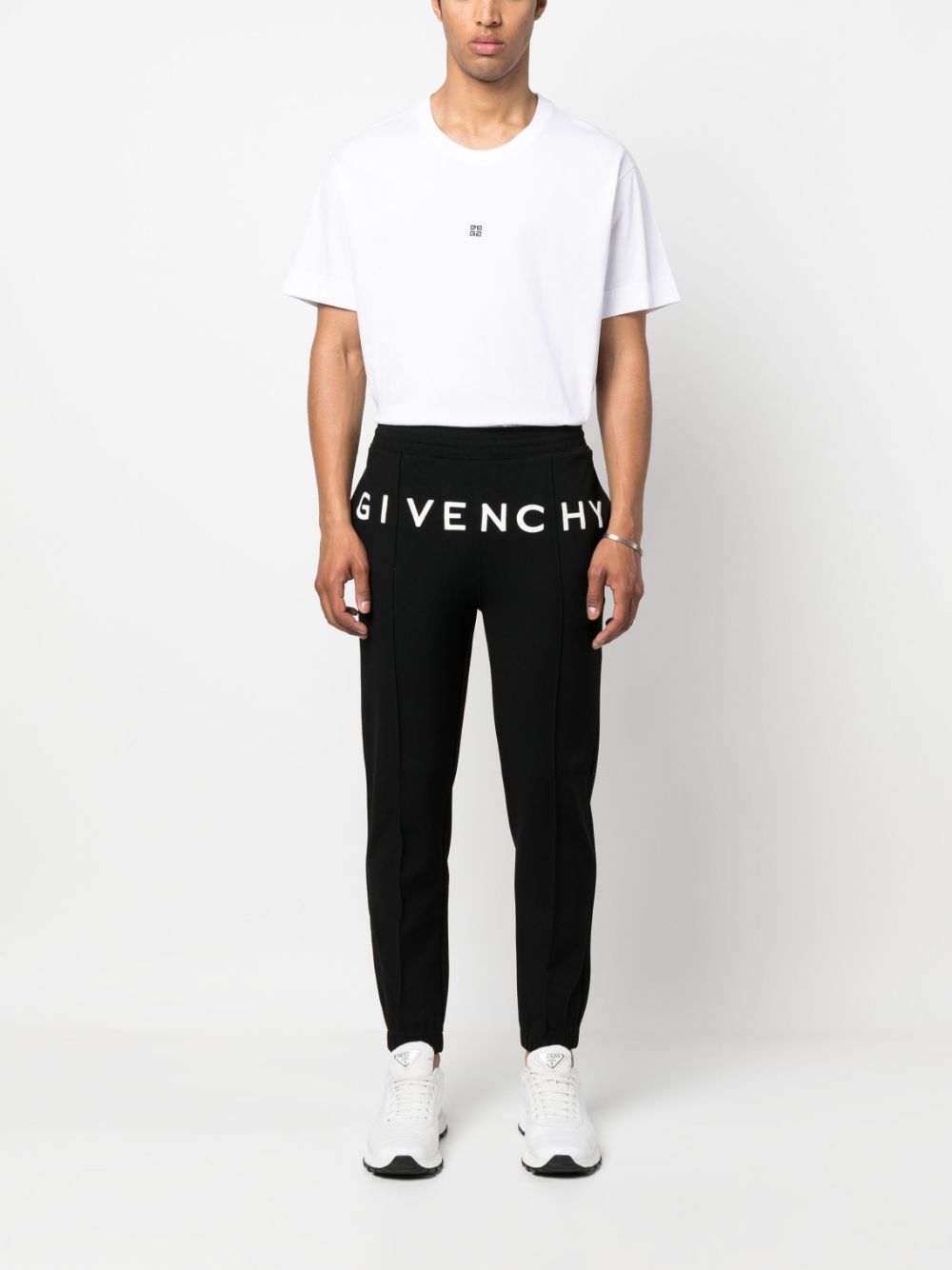 Shop Givenchy 4g Embroidered Short-sleeve T-shirt In White