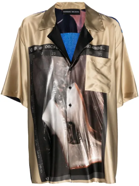 Barbara Bologna metallic-effect graphic-print shirt