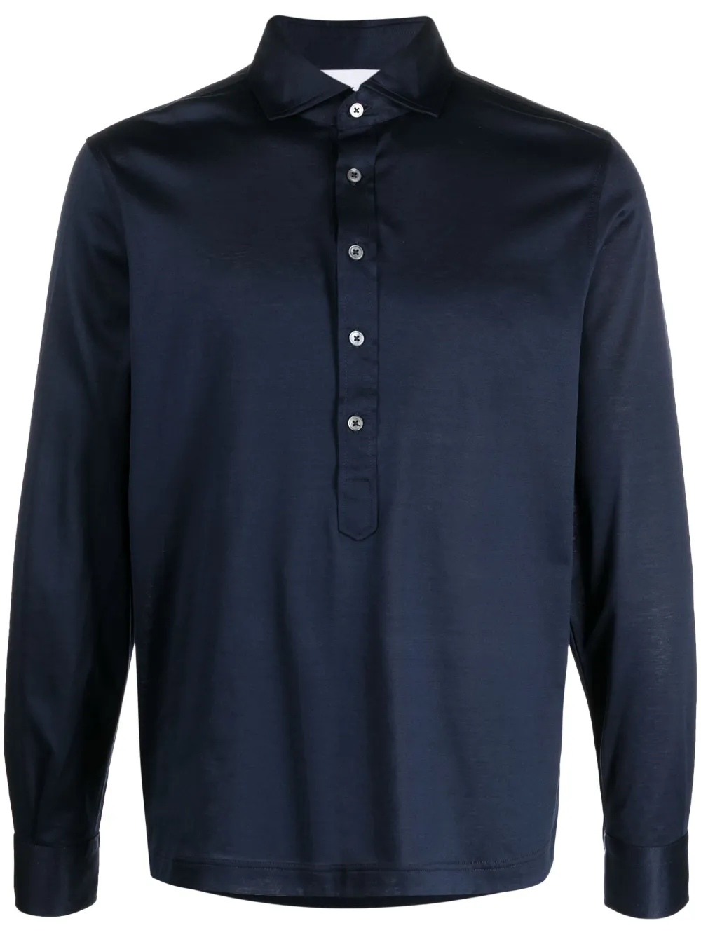 D4.0 long-sleeve cotton polo shirt