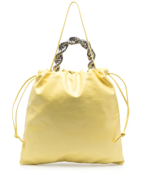 Jil Sander metallic top-handle leather tote bag