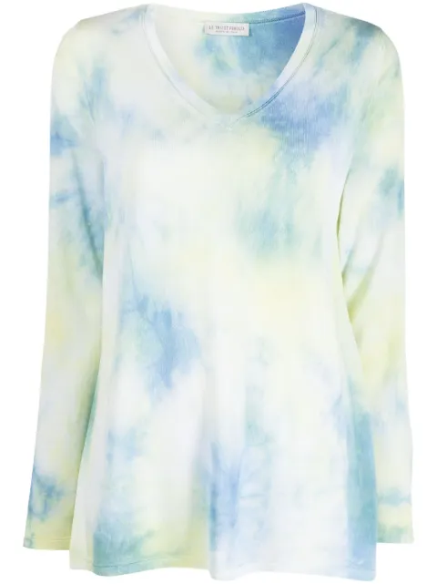 Le Tricot Perugia tie-dye print long-sleeve top