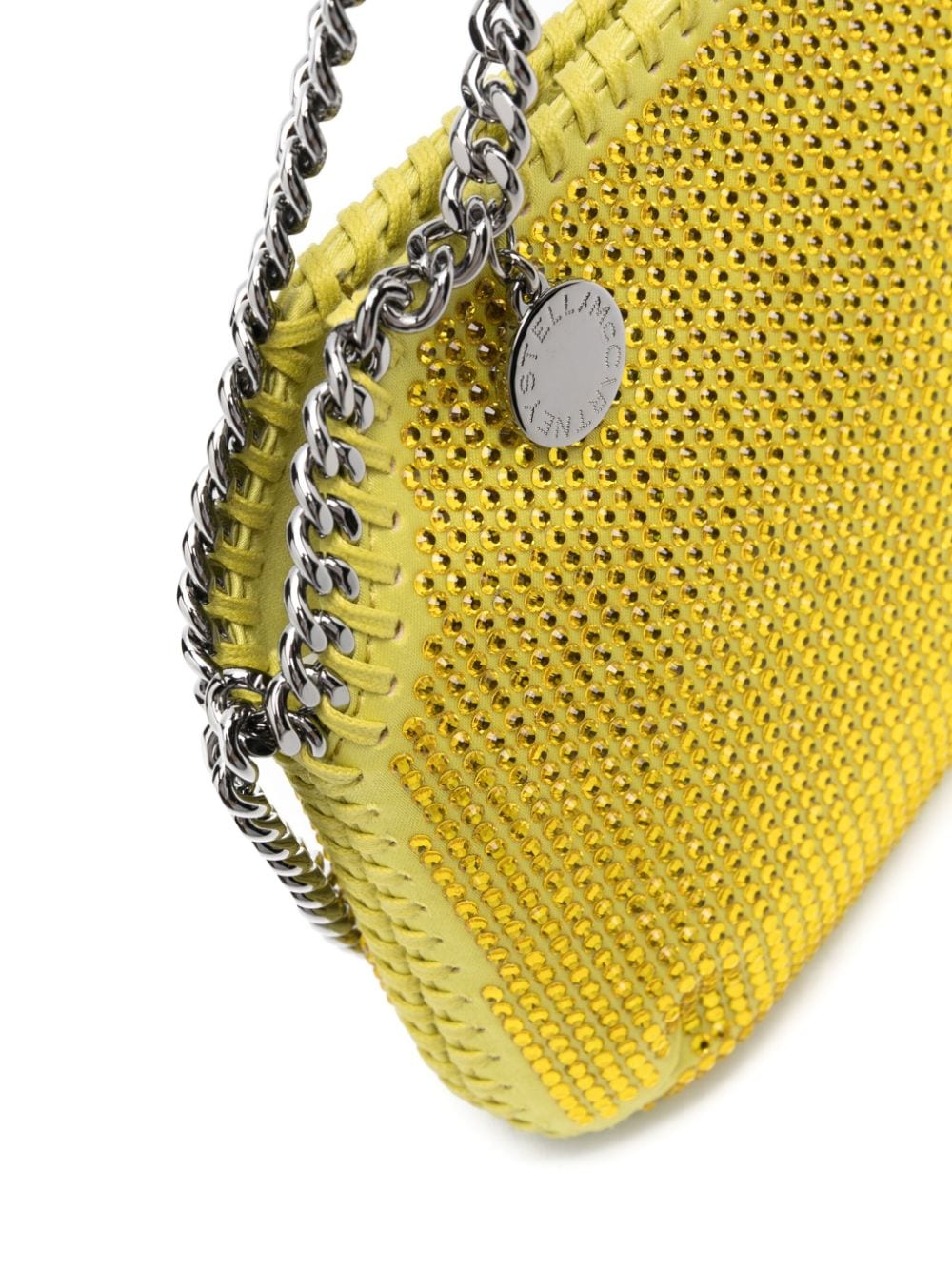 Shop Stella Mccartney Chain-link Detail Crossbody Bag In Gelb