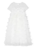 Simonetta floral appliqué maxi dress - White