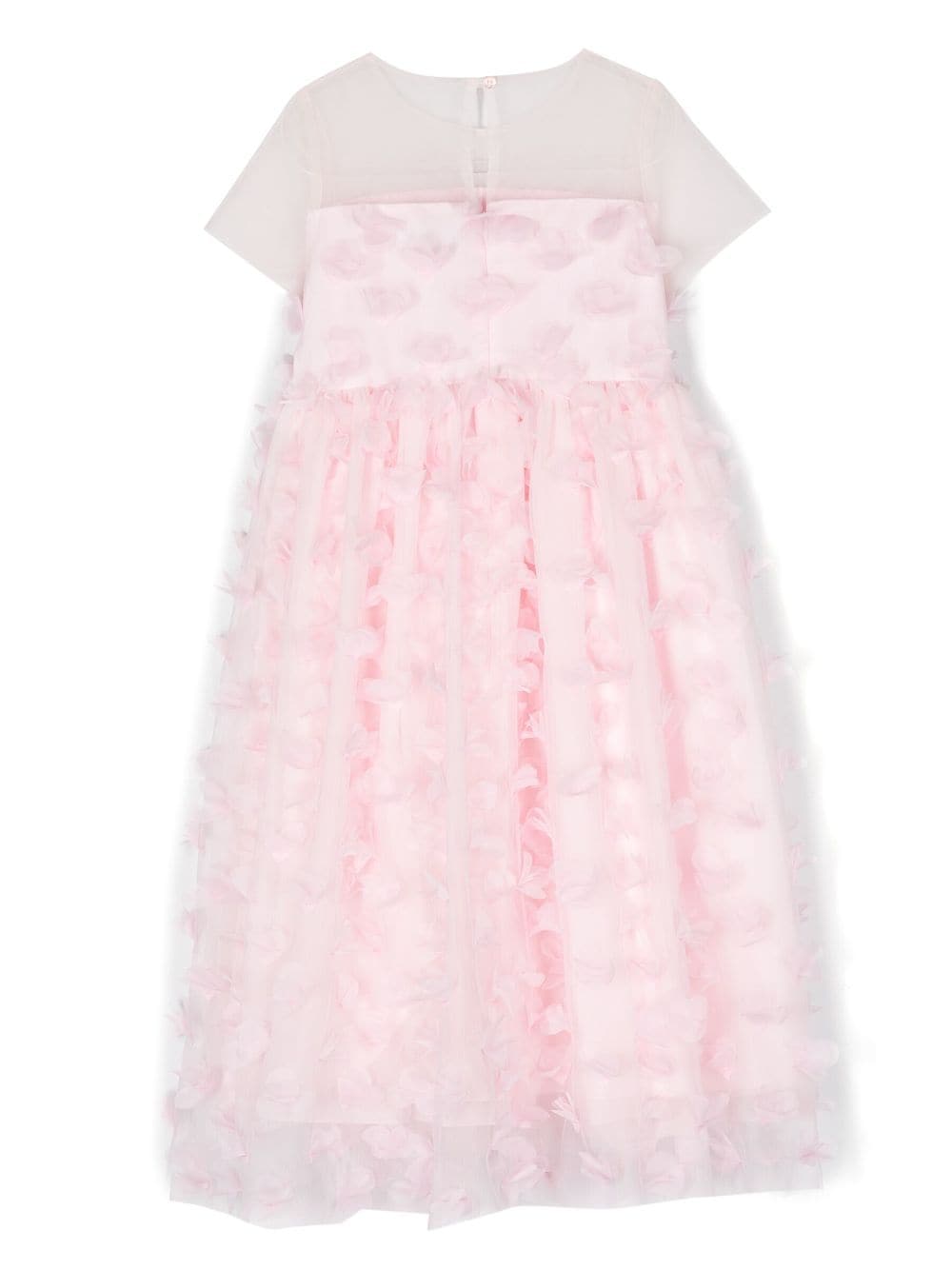 Shop Simonetta Floral Appliqué Maxi Dress In Pink