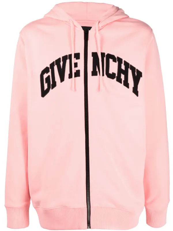 Givenchy logo embroidered Cotton Hoodie Pink FARFETCH CA