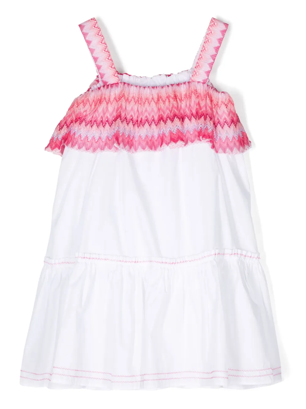 Missoni Kids Jurk met zigzag detail - Wit