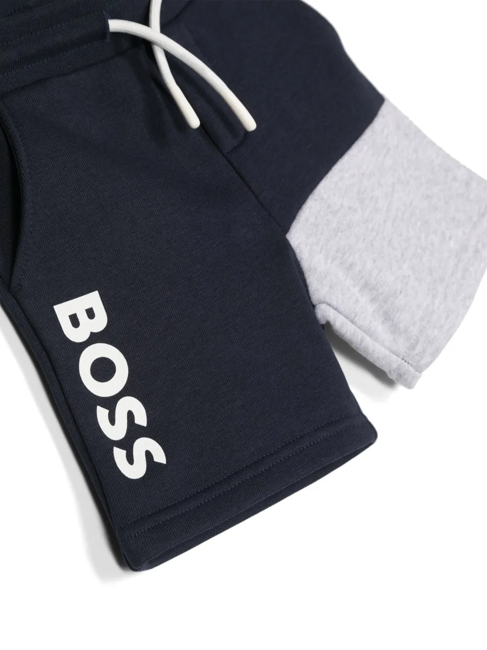 Bosswear Logo-print Patchwork Shorts In Blue