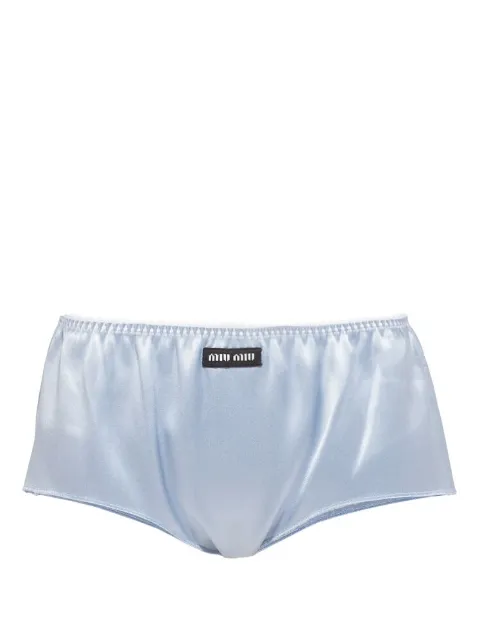 Miu Miu logo-patch satin briefs