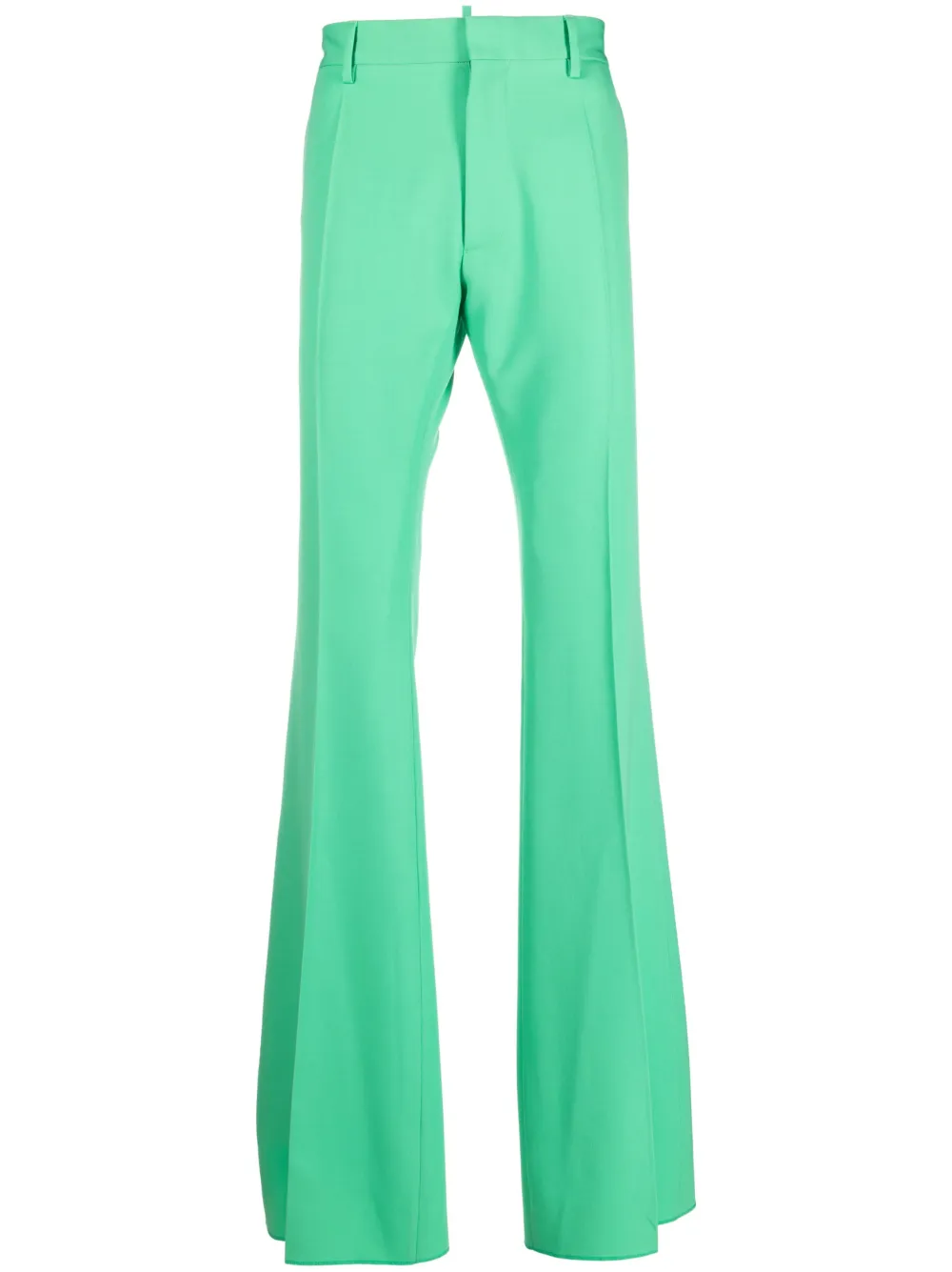 Dsquared2 Virgin-wool Flared Trousers In Grün