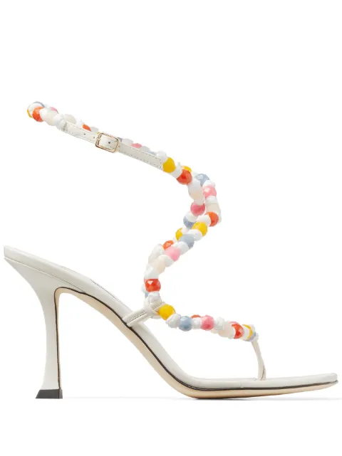 Jimmy Choo Sandália com contas e salto 90mm 