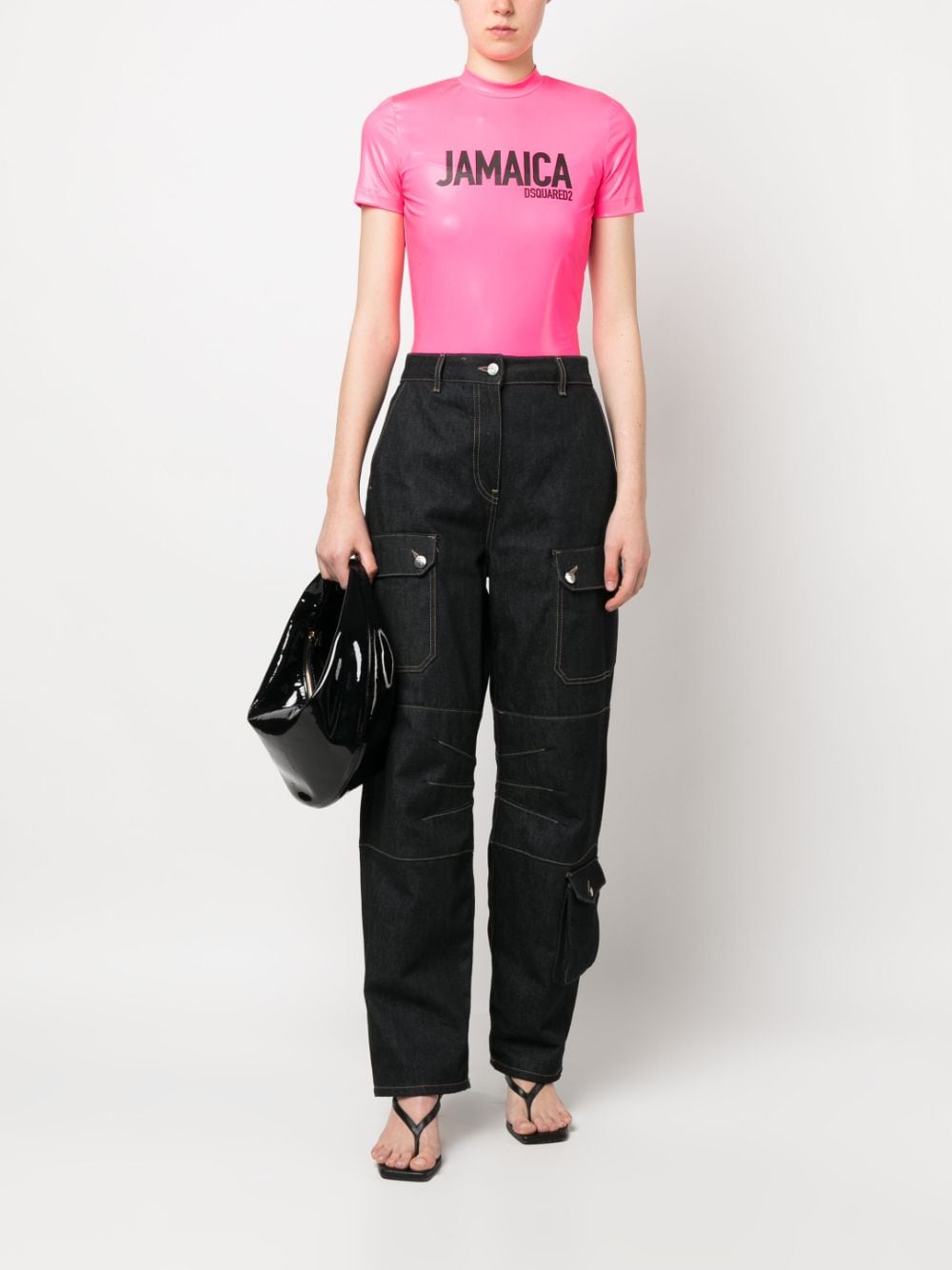 Dsquared2 T-shirt met logoprint - Roze