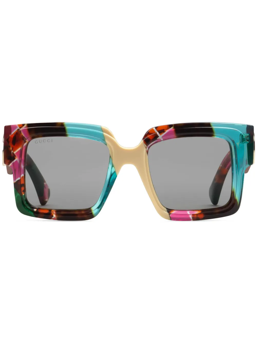 Gucci Oversized Rectangular-frame Sunglasses In Mehrfarbig