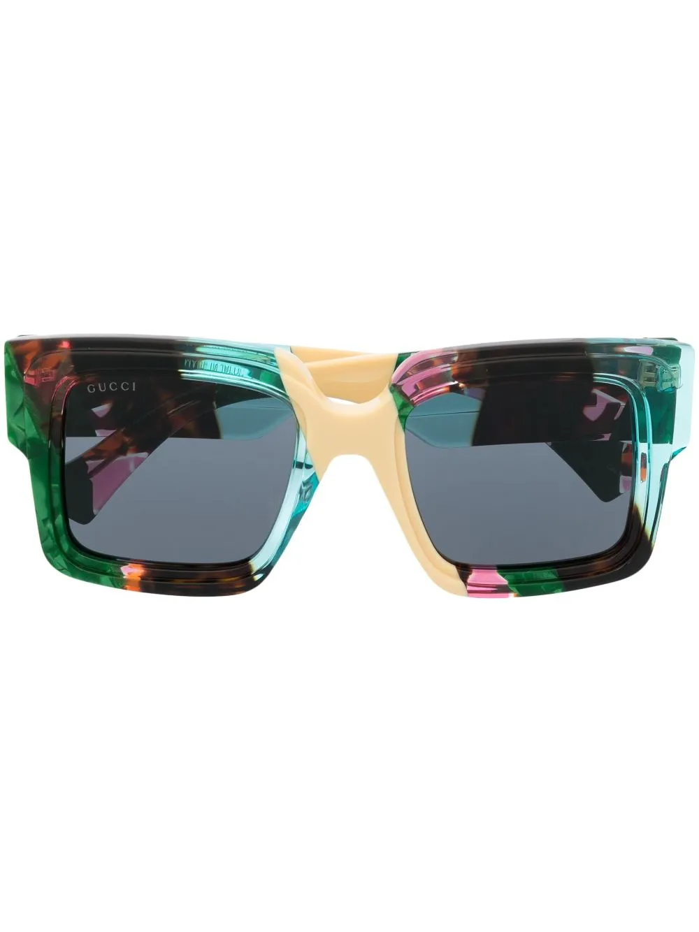 Gucci Eyewear スクエアフレーム サングラス - マルチカラー Gucci Eyewear スクエアフレーム サングラス - マルチカラー