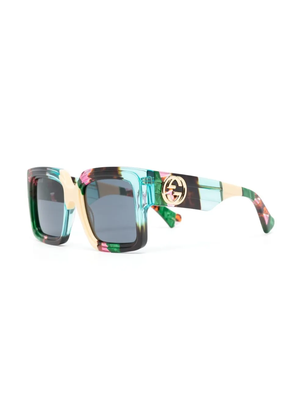 Gucci Eyewear Zonnebril met rechthoekig montuur - Veelkleurig