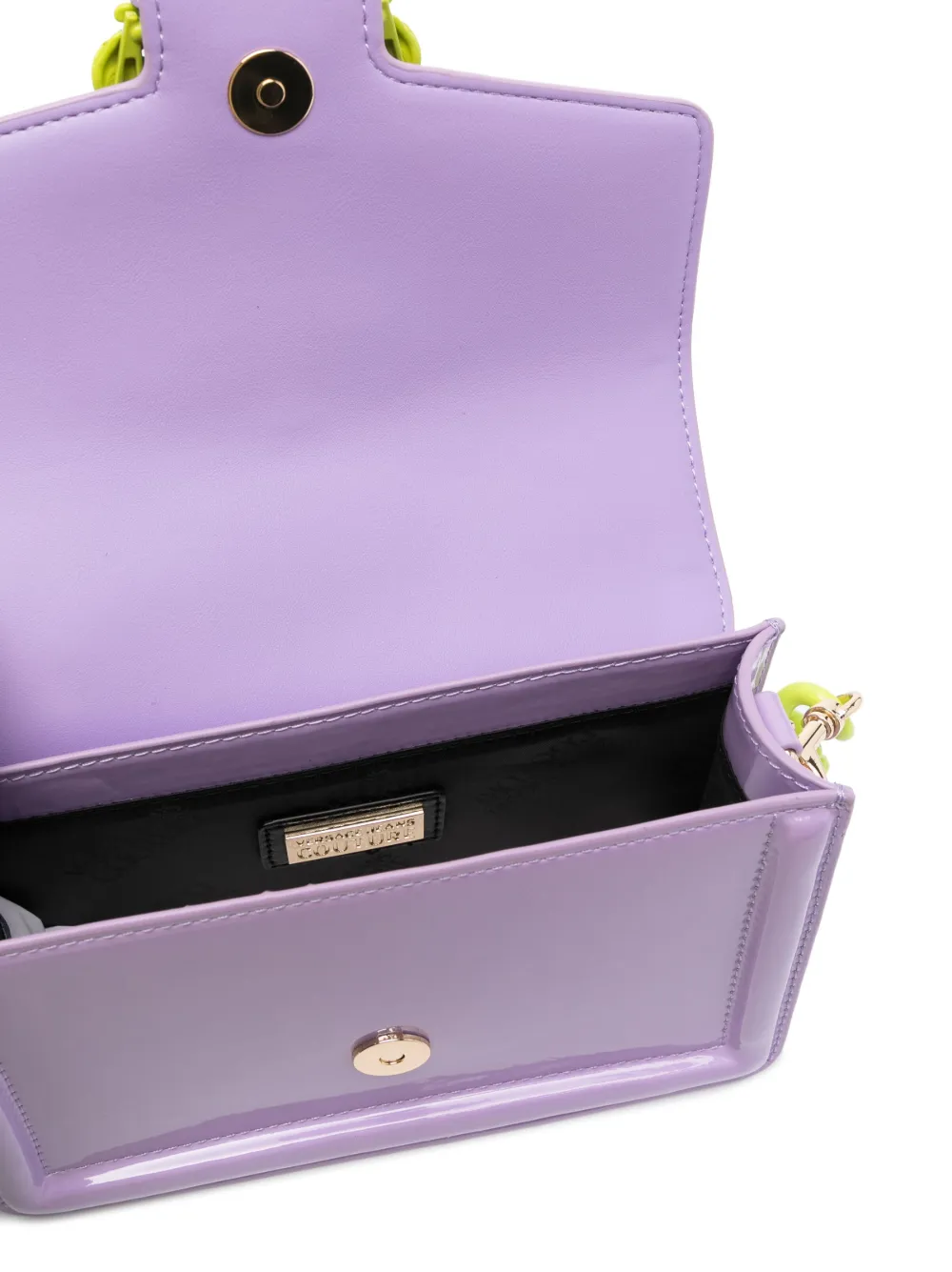 Versace Jeans Couture Baroque Buckle Shoulder Bag In Purple
