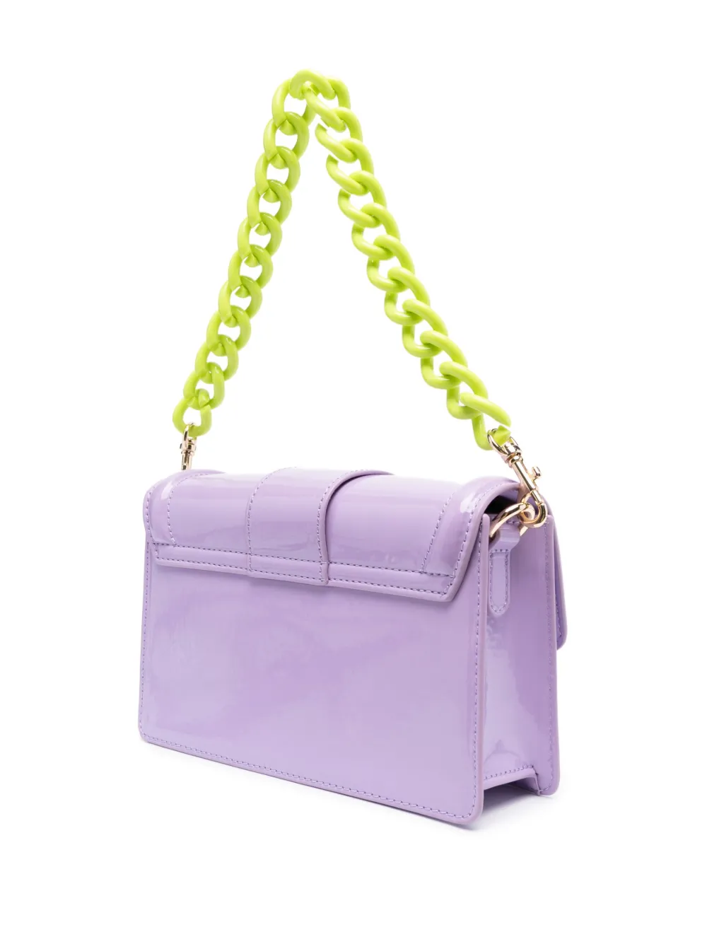 Versace Jeans Couture Baroque Buckle Shoulder Bag In Purple