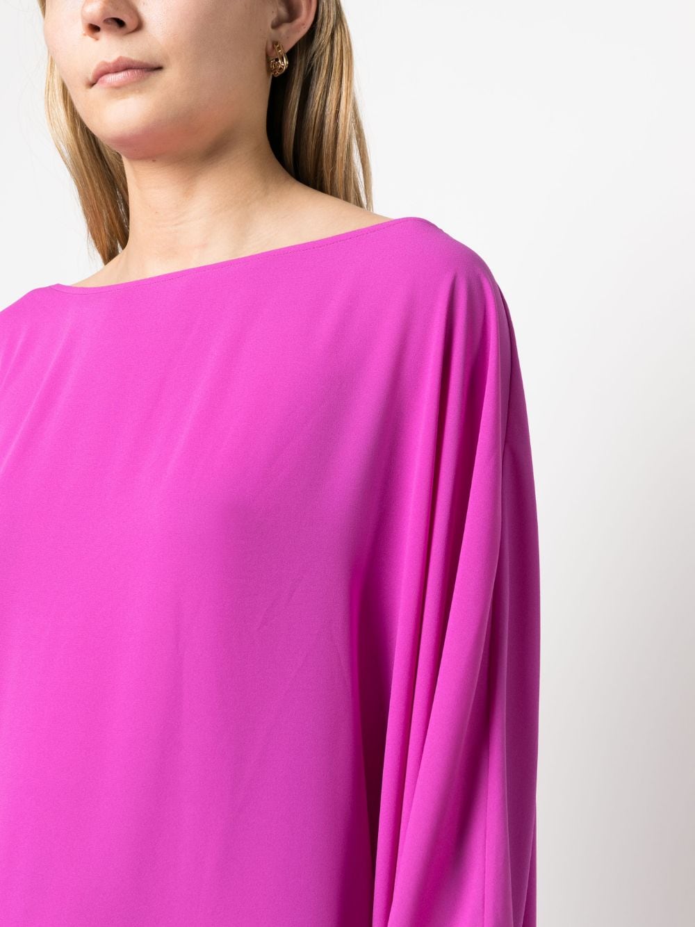 Shop Gianluca Capannolo Long-sleeve Shift Midi Dress In Violett
