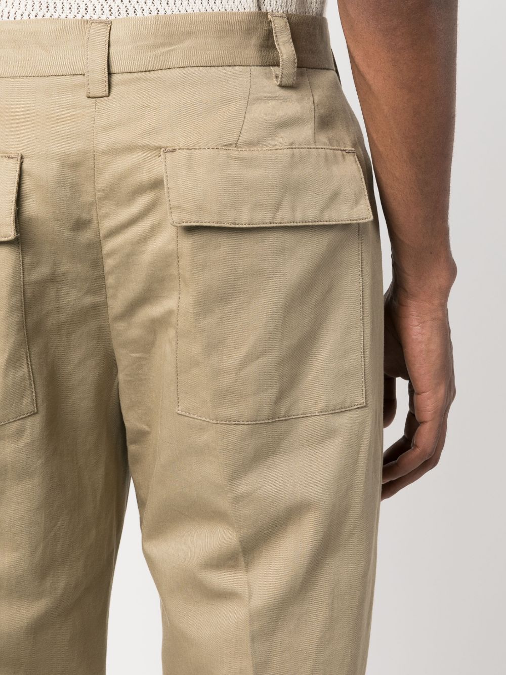 Shop Pt Torino Straight-leg Utility Trousers In Brown