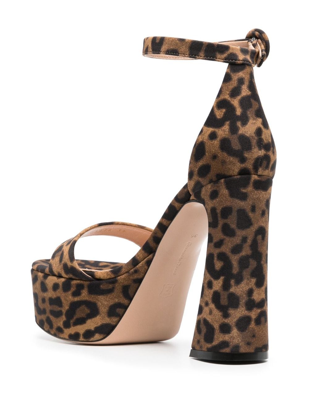 Shop Gianvito Rossi Holly 120mm Leopard-print Sandals In Brown