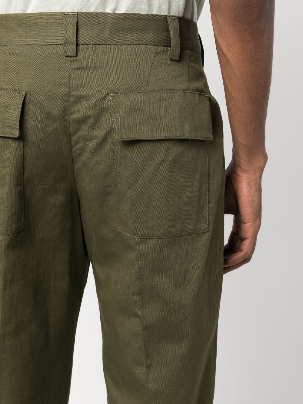 Shop Pt Torino Straight-leg Utility Trousers In Green