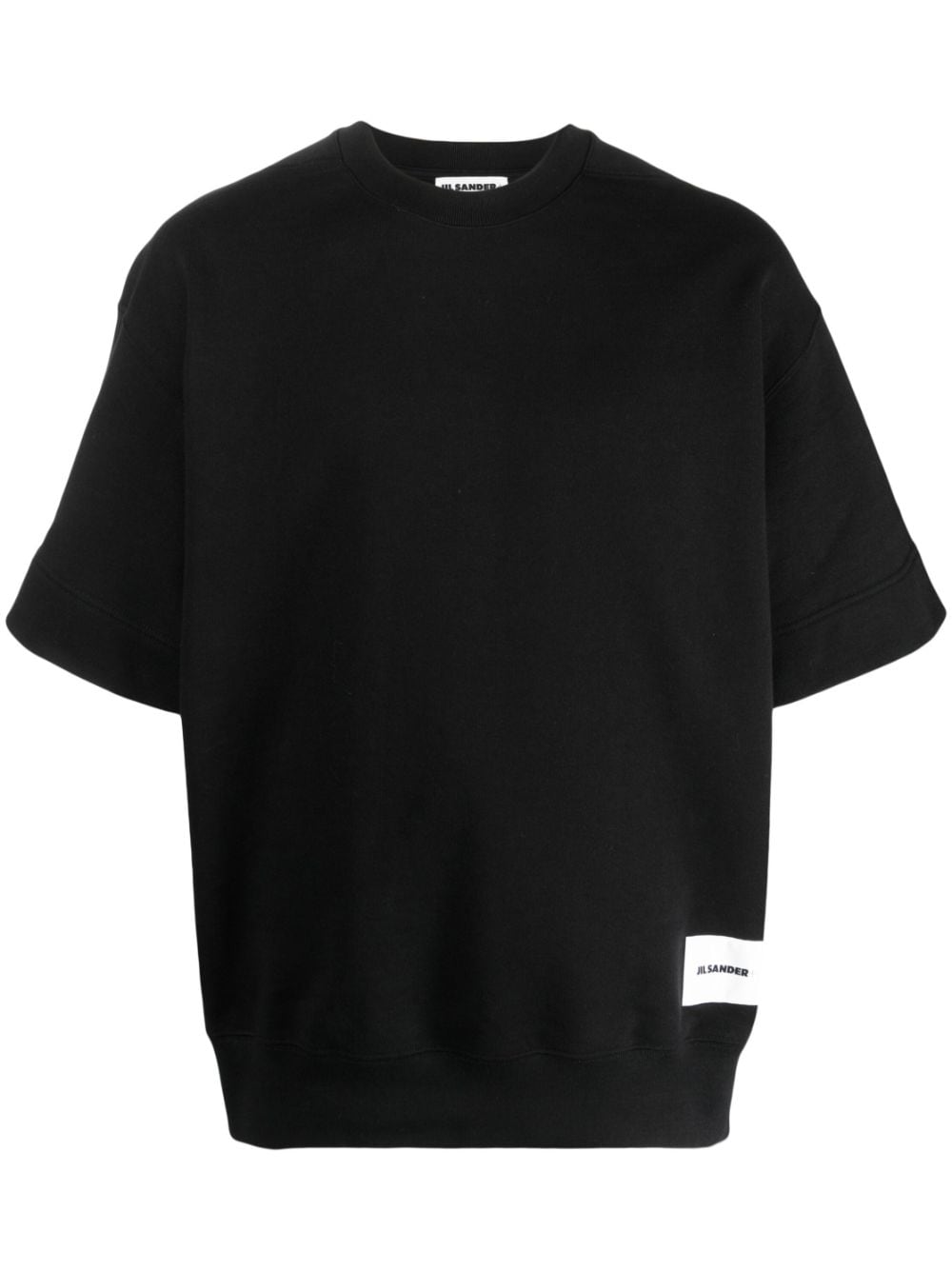 Shop Jil Sander Logo-patch Short-sleeve Sweatshirt In Schwarz