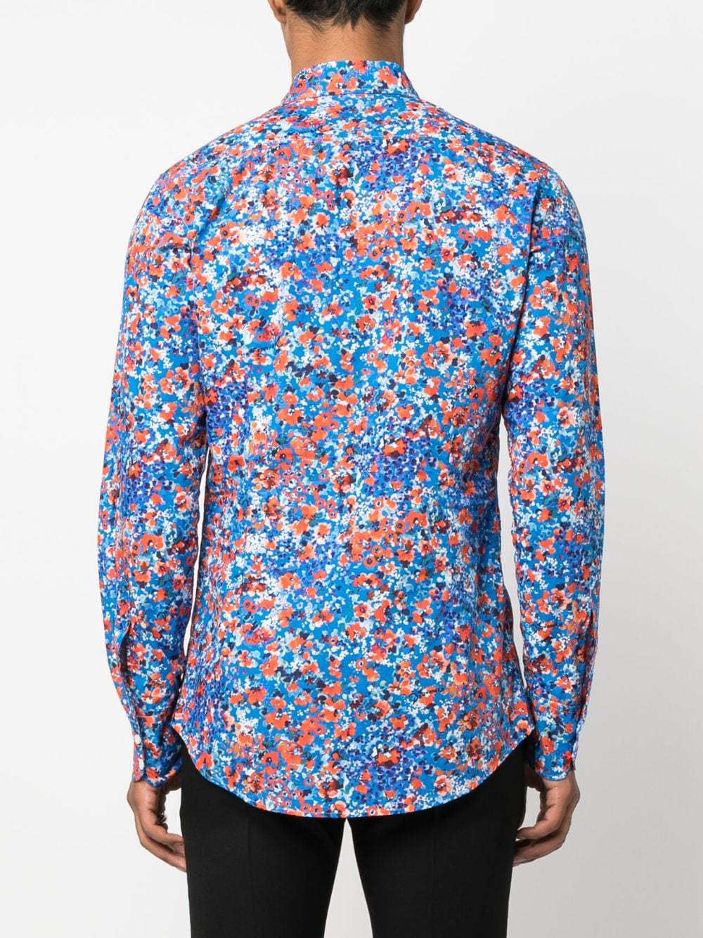 Shop Dsquared2 Floral-print Cotton Shirt In Blau