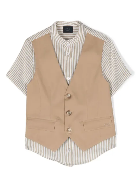 Fay Kids Camisa com padronagem de listras