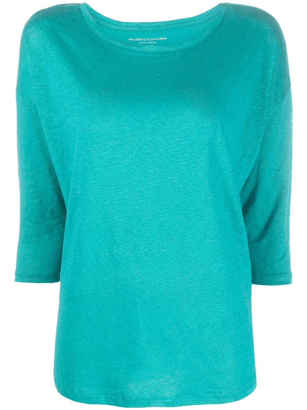 Majestic Filatures threequarter Sleeve Linen Top Farfetch