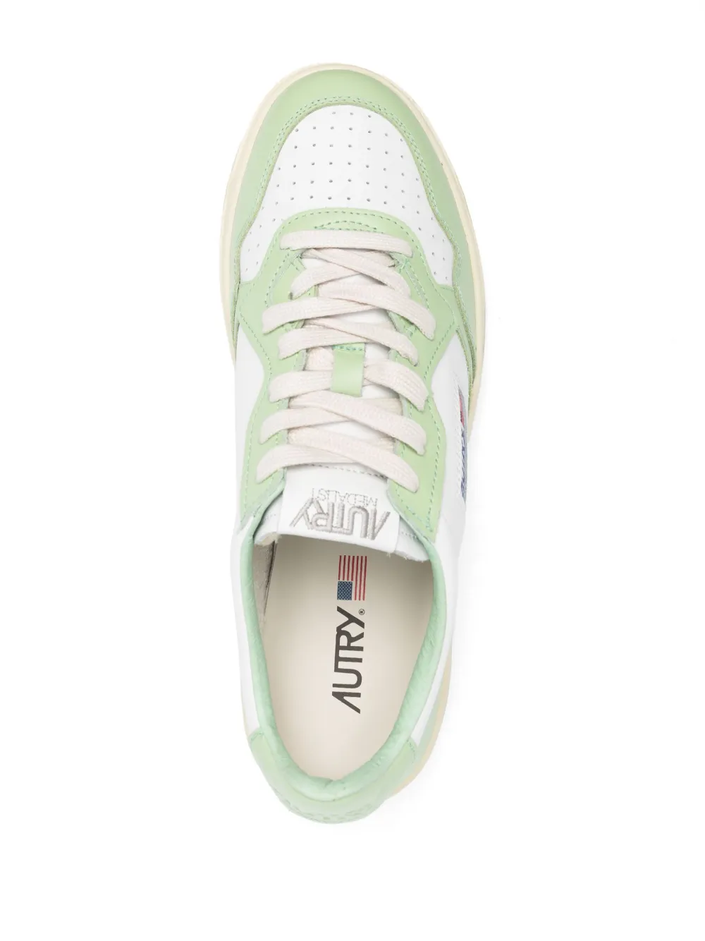 Autry panelled lace-up sneakers White