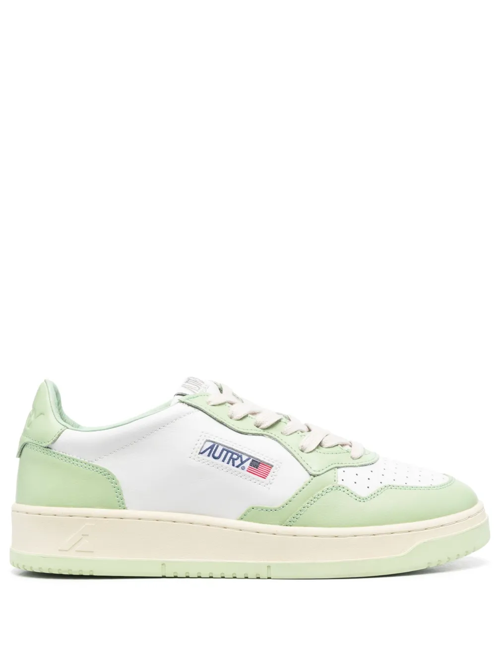Autry panelled lace-up sneakers White