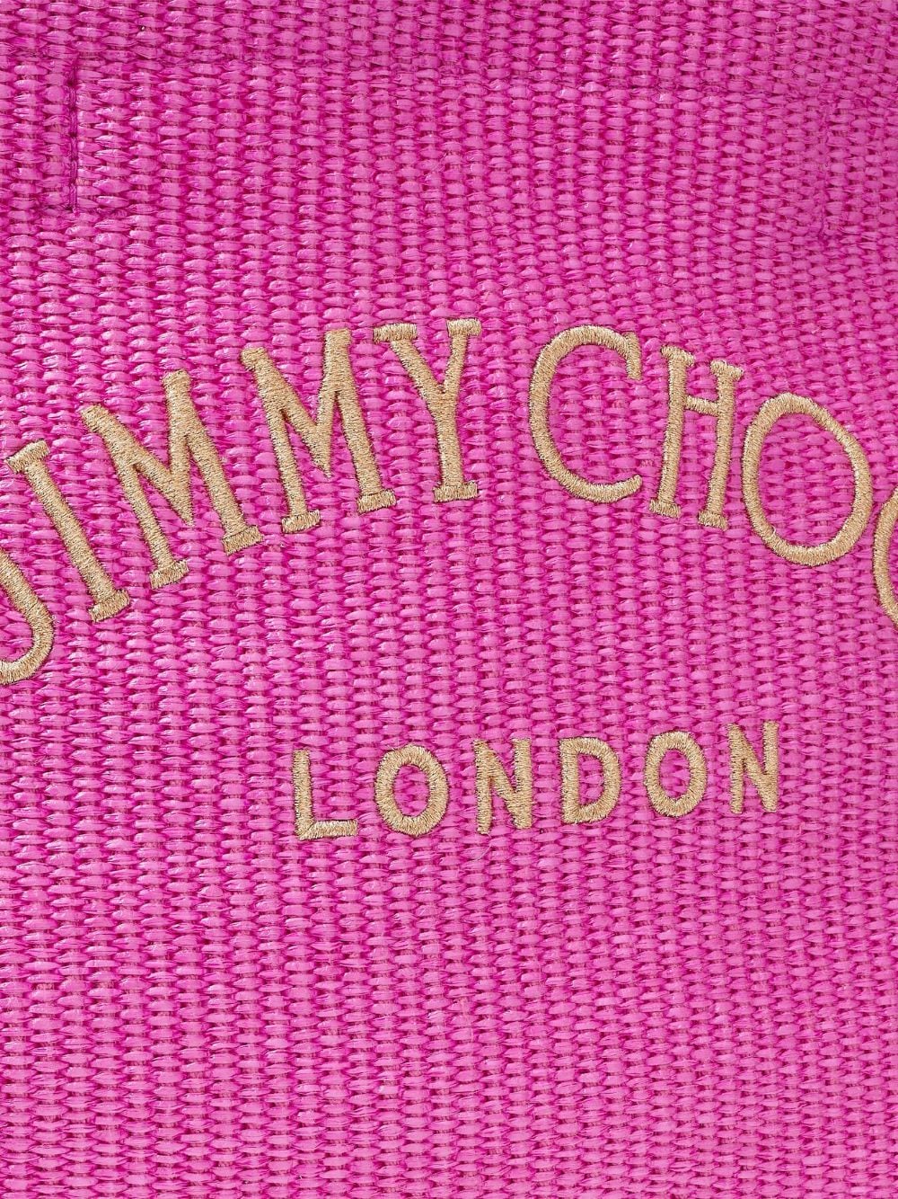 Shop Jimmy Choo Logo-print Beach Tote In Pink