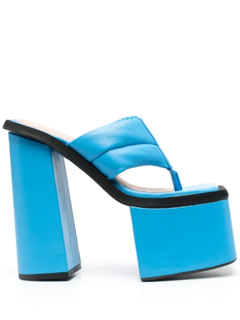 ANDREĀDAMO leather 160mm platform mules
