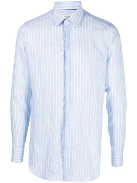 Tintoria Mattei striped button-up linen shirt