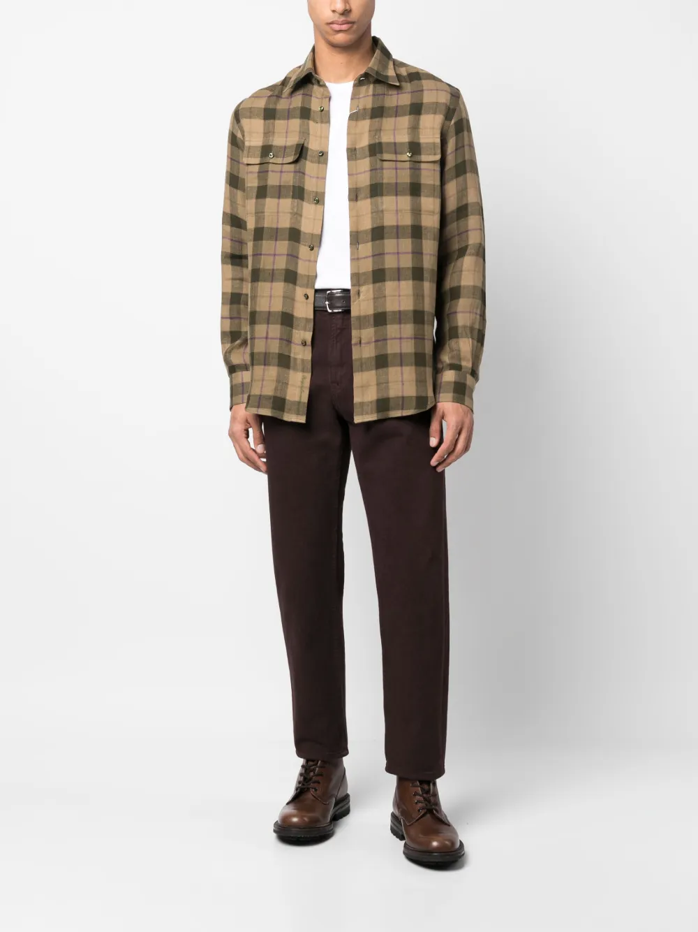 Ralph Lauren Purple Label Geruit overhemd - Groen